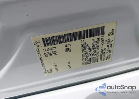 2023 Nissan Maxima Sr Xtronic Cvt z USA, uszkodzony, nr VIN 1N4AA6EV3PC505084